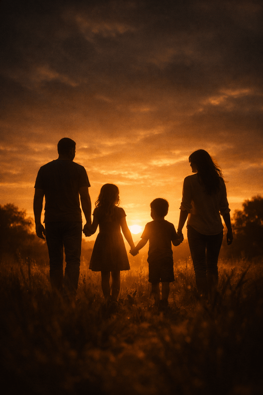 A family spending time together outdoors